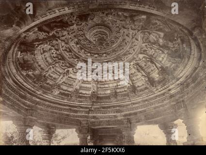 Plafond d'un temple de Jain, Chittore. Lala Deen Dayal (Indien, 1844 - 1905) Banque D'Images