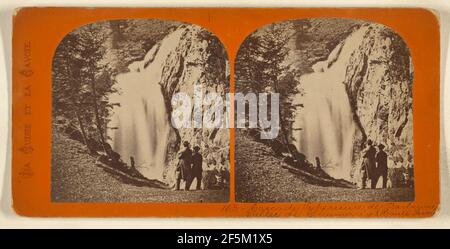 Cascade de Barberine. Vallée de Chamonix. (Haute Savoie). Attribué à E. Lamy (français, actif des années 1860 à 1870) Banque D'Images