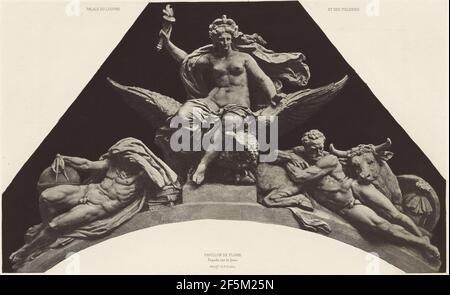 Pavillon de flore (façade sur le Quai). Édouard Baldus (né en Allemagne, 1813 - 1889) Banque D'Images