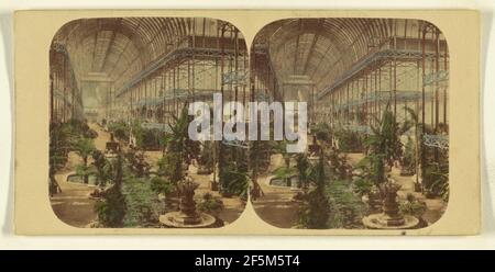 Crystal Palace. Vue générale de la Nave, en direction du Sud, prise de la Galerie. Longueur totale, 1608 pieds; hauteur, 104 pieds. Attribué à London Stereoscopic Company (actif 1854 - 1890) Banque D'Images