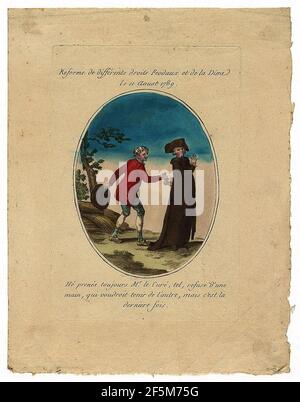 REFORME de differents droits feodaux et de la dime - le 11 aoust 1789 Banque D'Images