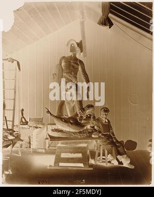 Jean-Léon Gérame dans son Studio avec grand modèle des gladiateurs. N.P. (Français, actif 1860 s) Banque D'Images