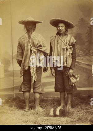 Portrait de deux Indiens d'Amérique du Sud. Inconnu Banque D'Images