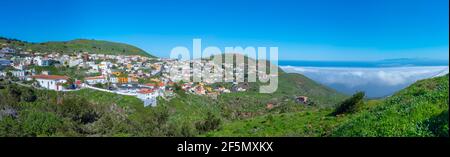 Vue aérienne d'une ville espagnole Valverde à El Hierro, îles Canaries. Banque D'Images