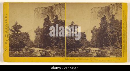 Tutocanula, ou El Capitan, 3600 pieds, Yosemite Valley, Mariposa County, ETAL. Carleton Watkins (américain, 1829 - 1916) Banque D'Images