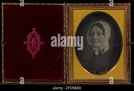 Portrait d'une femme âgée en capot de dentelle. Galerie Brady (environ 1859 - 1862) Banque D'Images