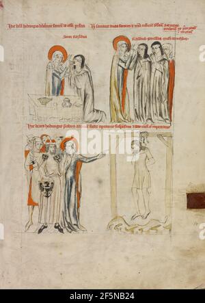 Saint Hedwig sauvant un Nun étouffant et traitant une femme et des Nuns de cécité; Saint Hedwig demandant la vie d'un homme condamné à Hung. Fabricant inconnu Banque D'Images