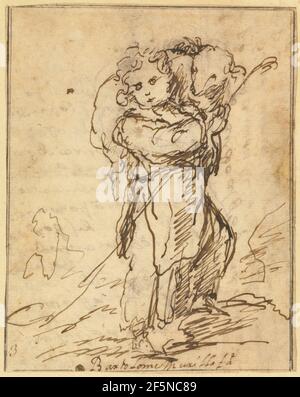 Le Christ enfant comme le bon Pasteur. Bartolomé Esteban Murillo (espagnol, 1617 - 1682) Banque D'Images