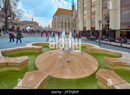 Fontaine à Buda Hill. Budapest, Hongrie Banque D'Images