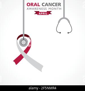 Illustration vectorielle du mois de sensibilisation au cancer de la bouche observé en avril chaque année Illustration de Vecteur