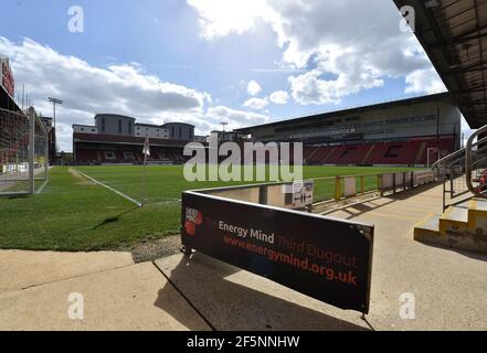 Londres, Royaume-Uni. 26 mars 2021. LONDRES, ROYAUME-UNI. 27 MARS : vue générale du Matchroom Stadium, Londres avant le match Sky Bet League 2 entre Leyton Orient et Oldham Athletic au Matchroom Stadium, Londres, le samedi 27 mars 2021. (Credit: Eddie Garvey | MI News) Credit: MI News & Sport /Alay Live News Banque D'Images