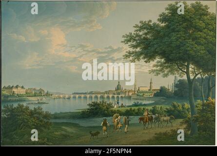 Vue sur Dresde. Christian Gottlieb Hammer (allemand, 1779 - 1864) Banque D'Images