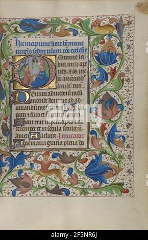 Initiale D : l'Annonciation. Maître des heures de Lee (flamand, actif vers 1450 - 1470) Banque D'Images