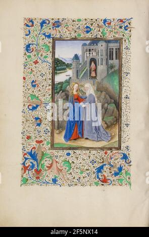 La Visitation. Maître des heures de Llangattock (flamand, actif vers 1450 - 1460) Banque D'Images