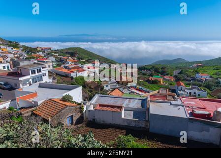 Vue aérienne d'une ville espagnole Valverde à El Hierro, îles Canaries. Banque D'Images