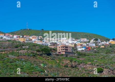 Vue aérienne d'une ville espagnole Valverde à El Hierro, îles Canaries. Banque D'Images