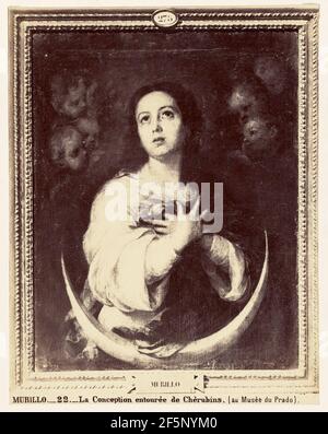 Murillo: La conception entouree de Cherubins. (au Musée du Prado). Juan Laurent (français, 1816 - 1886) Banque D'Images