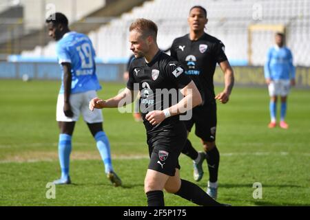 Goaljubel Maximilian BEISTER (FC Ingolstadt, 11) après le but à 0-1, jubilation, joie, enthousiasme, action. Football 3ème ligue, Toto Cup, demi-finales, TSV Munich 1860-FC Ingolstadt le 27 mars 2021. Stadium on Gruenwalder Strasse à Muenchen, la RÉGLEMENTATION DFL INTERDIT TOUTE UTILISATION DE PHOTOGRAPHIES COMME SÉQUENCES D'IMAGES ET/OU QUASI-VIDÉO. | utilisation dans le monde entier Banque D'Images