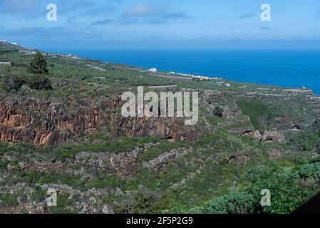 Grottes historiques à El Tendal à la Palma, îles Canaries, Espagne. Banque D'Images