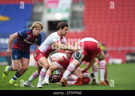 Bristol, Royaume-Uni. 27 mars 2021. Danny Care de Harlequins a fait le 3/27/2021, à Bristol, au Royaume-Uni. (Photo par Mike Jones/News Images/Sipa USA) crédit: SIPA USA/Alay Live News Banque D'Images