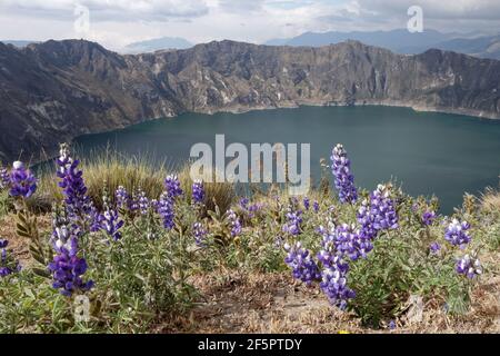 Quilotoa Lake - province de Cotopaxi, Équateur Banque D'Images