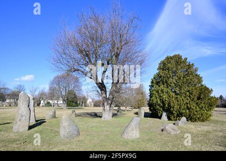 Vienne, Autriche. Le cimetière central de Vienne. Le cercle de pierre au cimetière central. Banque D'Images