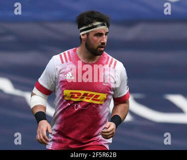 Bristol, Royaume-Uni. 27 mars 2021. Scott Baldwin de Harlequins en action pendant le match à Bristol, Royaume-Uni le 3/27/2021. (Photo par Mike Jones/News Images/Sipa USA) crédit: SIPA USA/Alay Live News Banque D'Images