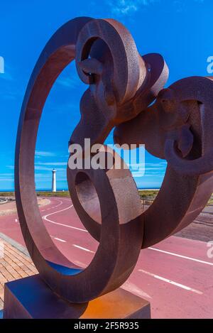 Sculpture artistique à la promenade Morro Jable, Fuerteventura, îles Canaries, Espagne. Banque D'Images