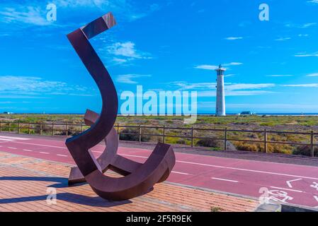 Sculpture artistique à la promenade Morro Jable, Fuerteventura, îles Canaries, Espagne. Banque D'Images