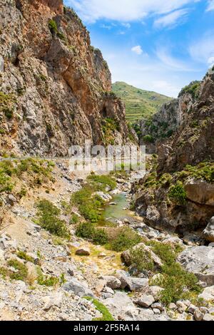 La gorge de Samaria, un parc national de Grèce dans le sud-ouest de la Crète Banque D'Images