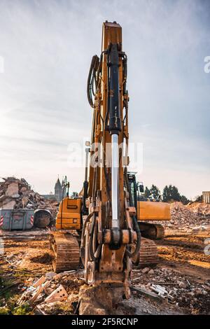 Immerath, une ville abandonnée en Rhénanie-du-Nord-Westphalie, Allemagne. Travaux de démolition. Banque D'Images