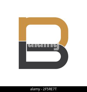 Modèle de vecteur de logo de lettre de bn initial. Lettre abstraite créative logo nb. Lettre liée logo nb. Illustration de Vecteur