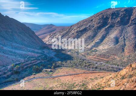 Barranco de las Penitas sur l'île de Fuerteventura, îles Canaries, Espagne. Banque D'Images