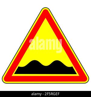 Panneau de signalisation routière d'avertissement. Code de la route. Panneaux et marquages routiers. L'objet isolé sur un fond blanc. Illustration vectorielle. Illustration de Vecteur