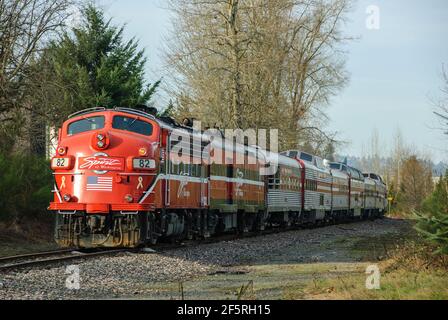 Spirit of Washington Dinner train à Woodinville le 30 décembre 2006 - le train a fonctionné de 1992 à 2007 de De Renton à Woodinville Banque D'Images