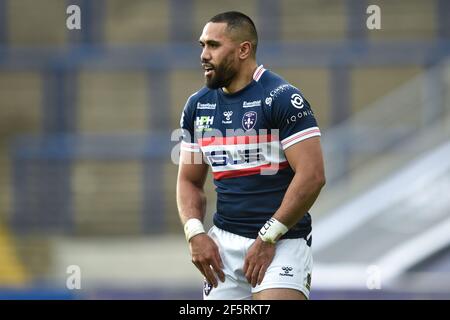 Leeds, Royaume-Uni. 27 mars 2021. Bill Tupou (3) de Wakefield Trinity pendant le match à Leeds, Royaume-Uni le 3/27/2021. (Photo de Richard long/News Images/Sipa USA) crédit: SIPA USA/Alay Live News Banque D'Images