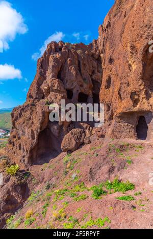 Site archéologique de Cuatro puertas à Gran Canaria, îles Canaries, Espagne. Banque D'Images