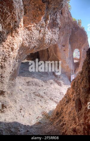 Site archéologique de Cuatro puertas à Gran Canaria, îles Canaries, Espagne. Banque D'Images