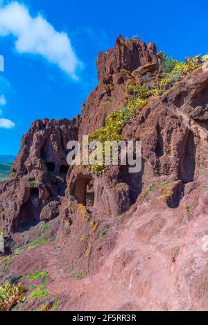 Site archéologique de Cuatro puertas à Gran Canaria, îles Canaries, Espagne. Banque D'Images