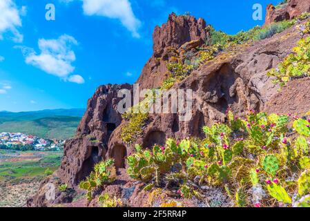 Site archéologique de Cuatro puertas à Gran Canaria, îles Canaries, Espagne. Banque D'Images