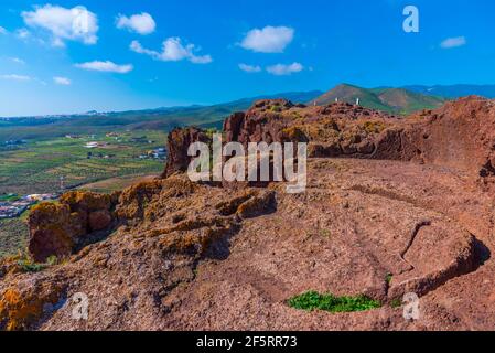 Site archéologique de Cuatro puertas à Gran Canaria, îles Canaries, Espagne. Banque D'Images