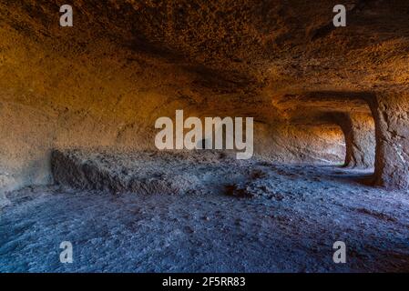 Site archéologique de Cuatro puertas à Gran Canaria, îles Canaries, Espagne. Banque D'Images