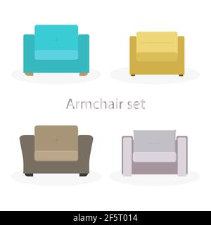Fauteuils confortables. Un élément intérieur. Illustration vectorielle plate Illustration de Vecteur