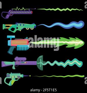 illustration vectorielle de blasters filant un faisceau Illustration de Vecteur