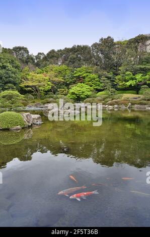 Ohori Park Japanese Garden dans la ville de Fukuoka, au Japon Banque D'Images