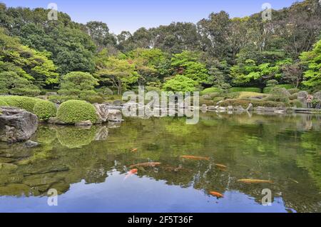 Ohori Park Japanese Garden dans la ville de Fukuoka, au Japon Banque D'Images