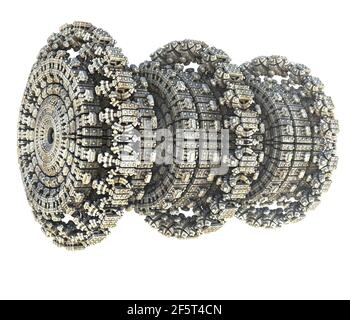 Conception de concept 3D rendu isolé de la construction du véhicule navette spatiale sur fond blanc Banque D'Images