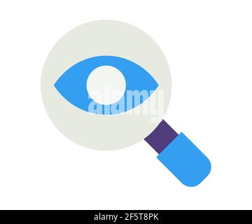rechercher une icône isolée de l'œil avec un vecteur de style plat illustration Banque D'Images