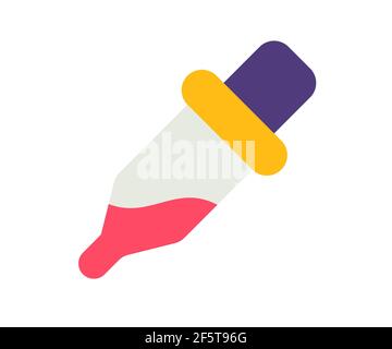 palette de sélecteur de couleurs pipette icône isolée unique avec style plat illustration vectorielle Banque D'Images