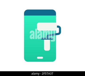 application design smartphone icône isolée unique avec vecteur de style dégradé illustration Banque D'Images